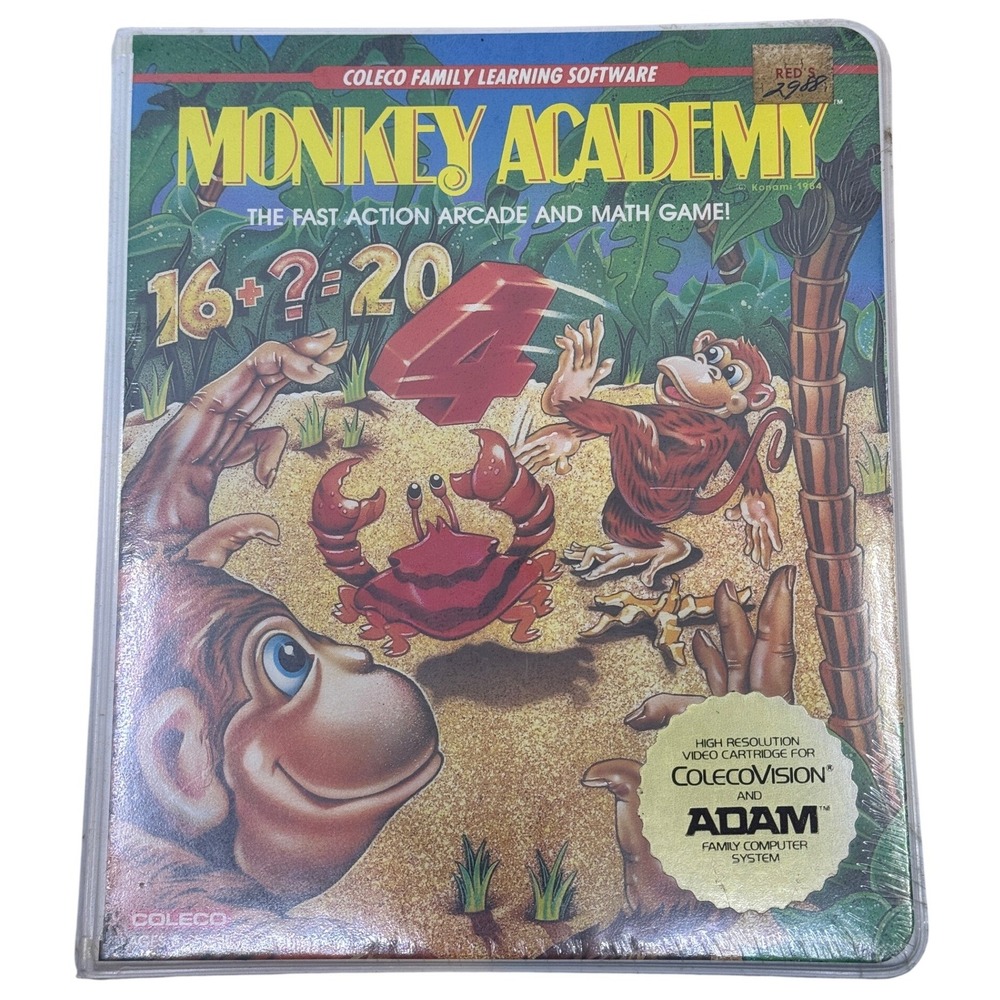 Monkey Academy ColecoVision ADAM 1984 Konami Coleco New Sealed Vintage Game
